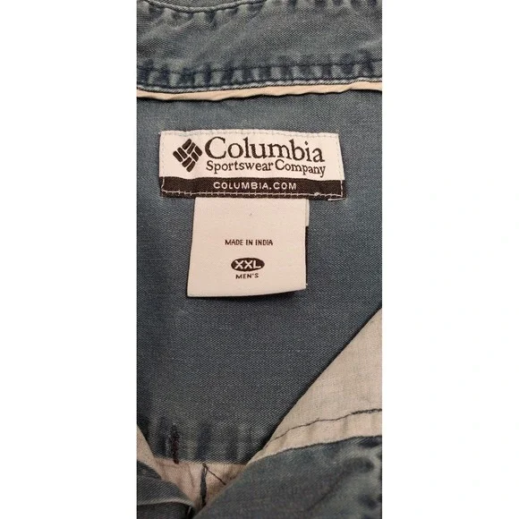 Columbia Sportswear Company Men's Long Sleeve Denim Cotton Size XXL Blue - Picture 5 of 7